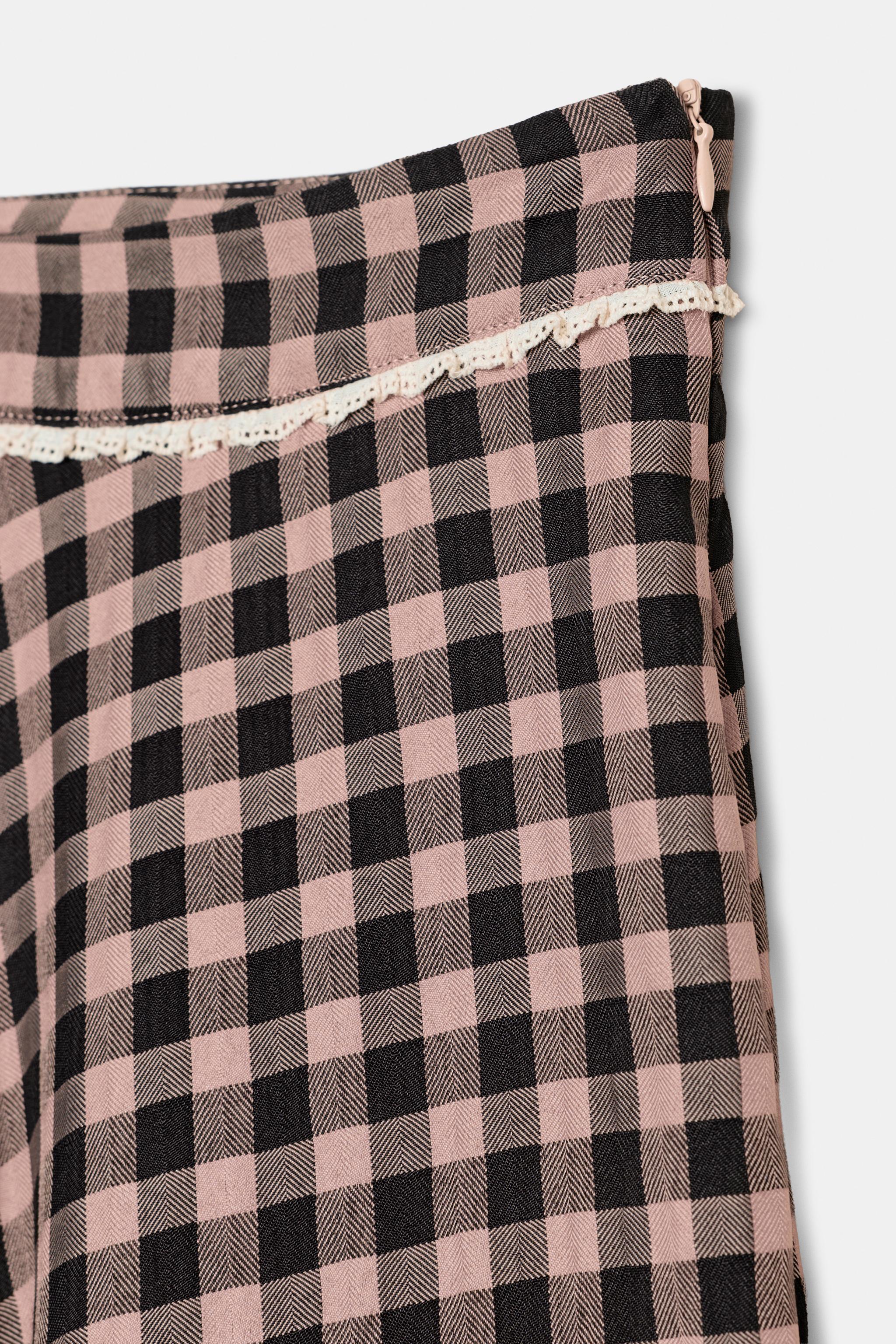 GINGHAM LACE SKIRT